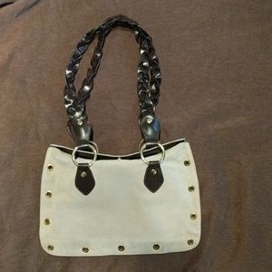Suede and leather handbag